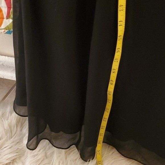 J Kara black beaded chiffon maxi gown size 6 - Picture 11 of 14